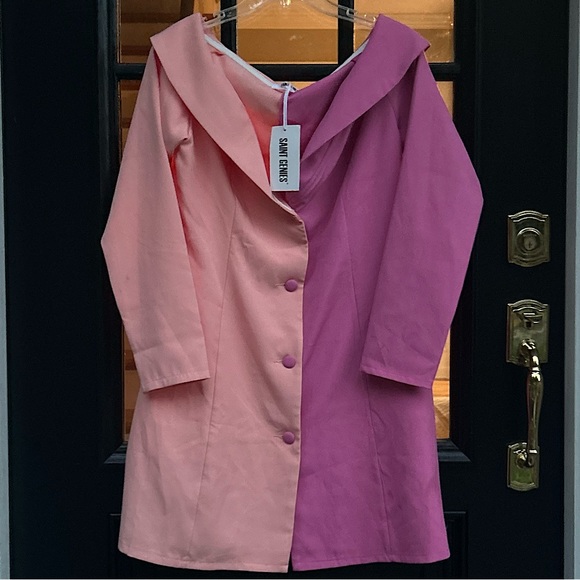 SAINT GENIES OFF THE SHOULDER CONTRAST BLAZER DRESS - Picture 7 of 8